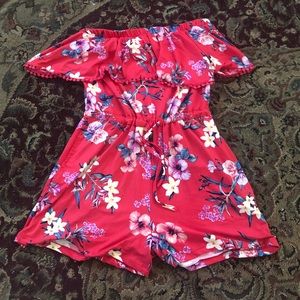 🔥Strapless Romper with flowers